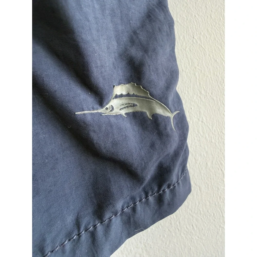 Tommy Bahama Relax Mens XL Navy Blue Nylon Mesh Lined Cargo‎ Swim Trunks Shorts
